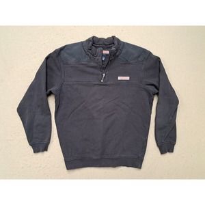 Vineyard Vines Ripstop Shep Shirt Men S Navy Blue Sweatshirt 1/4 Zip Classic